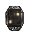Searchlight® I Аплик Wicker - матово черно метално покритие и черен въжен абажур I 2 x E27 - 11201-2BK