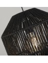 Searchlight® I Пендел Wicker - матово черен метал и абажур от черно въже I 3 x E27 - 11201-3BK - 3
