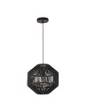 Searchlight® I Пендел Wicker - матово черен метал и абажур от черно въже I 1 x E27 - 11203-1BK - 2