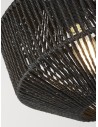 Searchlight® I Пендел Wicker - матово черен метал и абажур от черно въже I 1 x E27 - 11203-1BK - 3