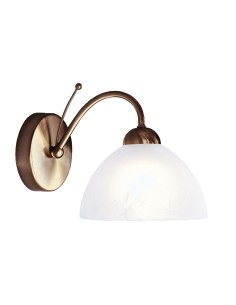 Searchlight® I Аплик Milanese - античен месинг и алабастрово стъкло I 1 x E14 - 1131-1AB - Цена | LEDs4economy