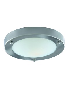 Searchlight® I Плафон Dublin - сатенено сребристо и киселинно стъкло I 1 x E27 - 1131-31SS - Цена | LEDs4economy 2