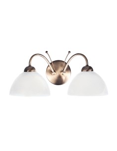 Searchlight® I Аплик Milanese - античен месинг и алабастрово стъкло I 2 x E14 - 1132-2AB - Цена | LEDs4economy 2