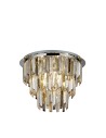 Searchlight® I Clarissa плафон - хром и прозрачно, опушено и кехлибарено стъкло I 5 x E14 - 1225-5CC