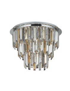 Searchlight® I Clarissa плафон - хром и прозрачно, опушено и кехлибарено стъкло I 5 x E14 - 1225-5CC - Цена | LEDs4economy 2