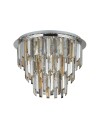 Searchlight® I Clarissa плафон - хром и прозрачно, опушено и кехлибарено стъкло I 5 x E14 - 1225-5CC - 2