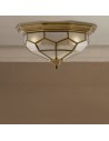 Searchlight® I Pisa II плафон - Античен месинг, метал и киселинно стъкло I 2 x E14 - 1243-12 - 5