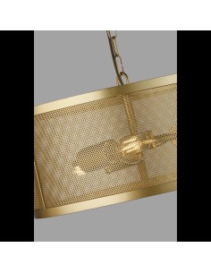 Searchlight® I Пендел Fishnet - матово златист метал с мрежест абажур I 3 x E27 - 12483-3GO - Цена | LEDs4economy 2