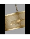 Searchlight® I Пендел Fishnet - матово златист метал с мрежест абажур I 3 x E27 - 12483-3GO - 2
