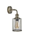 Searchlight® I Аплик Pipes - Античен месинг, метал и семена от стъкло I 1 x E27 - 1261AB - 2