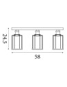 Searchlight® I Pipes плафон - Античен месинг, метал и стъкло с филц I 3 x E27 - 1263-3AB - 4