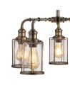 Searchlight® I Пендел Pipes - Античен месинг, метал и стъкло с филц I 5 x E27 - 1265-5AB - 3