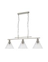 Searchlight® I Пендел Pyramid - сатенено сребрист метал и стъкло I 3 x E27 - 1277-3SS - 2