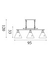 Searchlight® I Пендел Pyramid - сатенено сребрист метал и стъкло I 3 x E27 - 1277-3SS - 4