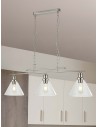 Searchlight® I Пендел Pyramid - сатенено сребрист метал и стъкло I 3 x E27 - 1277-3SS - 5