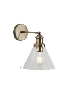 Searchlight® I Аплик Pyramid - Античен месинг, метал и стъкло I 1 x E27 - 1277AB - Цена | LEDs4economy