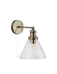 Searchlight® I Аплик Pyramid - Античен месинг, метал и стъкло I 1 x E27 - 1277AB - Цена | LEDs4economy 2