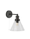 Searchlight® I Аплик Pyramid - черен метал и стъкло I 1 x E27 - 1277BK - 2