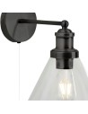 Searchlight® I Аплик Pyramid - черен метал и стъкло I 1 x E27 - 1277BK - 3