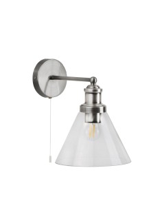 Searchlight® I Аплик Pyramid - сатенено сребристо и стъклени абажури I 1 x E27 - 1277SS - Цена | LEDs4economy 2