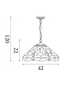 Searchlight® I Пендел Dragonfly - Античен месинг, метал и витраж I 1 x E27 - 1283-16 - 4