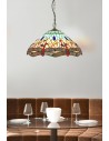 Searchlight® I Пендел Dragonfly - Античен месинг, метал и витраж I 1 x E27 - 1283-16 - 5