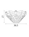 Searchlight® I Аплик Dragonfly - Античен месинг, метал и витражи I 1 x E14 - 1283-17 - 4