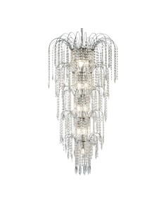 Searchlight® I Полилей Waterfall - хромиран метал и кристал I 13 x E14 - 1313-13CC - Цена | LEDs4economy