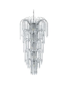 Searchlight® I Полилей Waterfall - хромиран метал и кристал I 13 x E14 - 1313-13CC - Цена | LEDs4economy 2