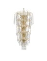 Searchlight® I Полилей Waterfall - златен и кристален I 13 x E14 - 1313-13GO