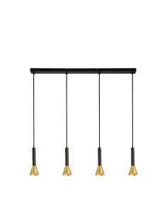 Searchlight® I Пендел Signal Bar - черен и злато I 4 x GU10 - 13611-4BGO - Цена | LEDs4economy