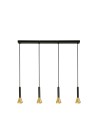 Searchlight® I Пендел Signal Bar - черен и злато I 4 x GU10 - 13611-4BGO
