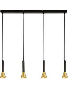 Searchlight® I Пендел Signal Bar - черен и злато I 4 x GU10 - 13611-4BGO - Цена | LEDs4economy 2