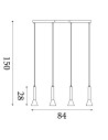 Searchlight® I Пендел Signal Bar - черен и злато I 4 x GU10 - 13611-4BGO - 4