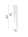 Searchlight® I Пендел Signal - черен и злато I 5 x GU10 - 13611-5BGO - 4