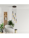 Searchlight® I Пендел Signal - черен и злато I 5 x GU10 - 13611-5BGO - 5
