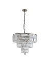 Searchlight® I Пендел Empire - античен месинг и прозрачен кристал I 5 x E14 - 1375-5AB - 2