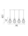 Searchlight® I Пендел Balloon Cage - калаен метал I 4 x E27 - 1384-4PW - 4