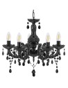 Searchlight® I Пендел Marie Therese - черно стъкло и акрил I 5 x E14 - 1455-5BK - 2