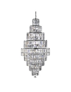 Searchlight® I Полилей Empire - хромиран метал и прозрачен кристал I 13 x E14 - 1500CC - Цена | LEDs4economy 2