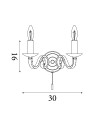 Searchlight® I Аплик Richmond - античен месинг, метал I 2 x E14 - 1502-2AB - 3