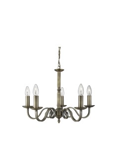 Searchlight® I Пендел Richmond - античен месинг I 5 x E14 - 1505-5AB - Цена | LEDs4economy