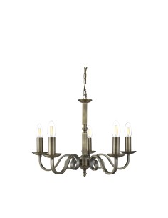 Searchlight® I Пендел Richmond - античен месинг I 5 x E14 - 1505-5AB - Цена | LEDs4economy 2