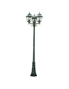 Searchlight® I Градински стълб в New Orleans - черно злато, метал и стъкло I 3 x E27 - 1528-3 - Цена | LEDs4economy 2