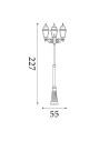 Searchlight® I Градински стълб в New Orleans - черно злато, метал и стъкло I 3 x E27 - 1528-3 - 4