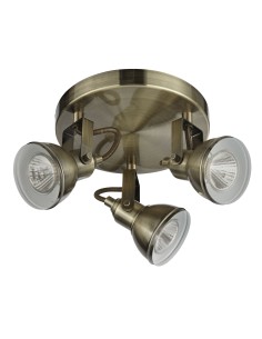 Searchlight® I Спот Focus - Античен месинг I 3 x GU10 - 1543AB - Цена | LEDs4economy 2
