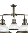 Searchlight® I Пендел Bistro - Античен месинг, метал и киселинно стъкло I 5 x E27 - 1595-5AB - 3