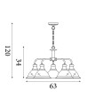 Searchlight® I Пендел Bistro - Античен месинг, метал и киселинно стъкло I 5 x E27 - 1595-5AB - 4