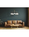 Searchlight® I Пендел Bistro - Античен месинг, метал и киселинно стъкло I 5 x E27 - 1595-5AB - 5