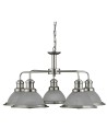 Searchlight® I Пендел Bistro - сатенено сребро и стъкло I 5 x E27 - 1595-5SS - 2